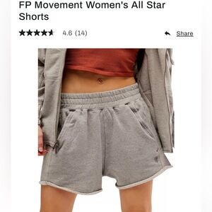 Free People Movement All Star Shorts Size Small - Color Grey NWT